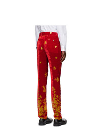 Paul Smith 50th Anniversary Red And Orange Velvet Gents Trousers