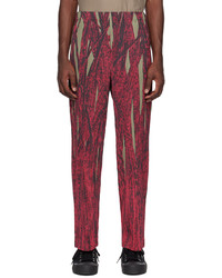 Homme Plissé Issey Miyake Red Grass Field Trousers