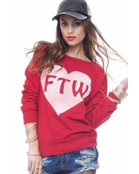 Local Celebrity For The Win Erin Sweater In Red