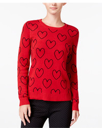 Maison Jules Heart Print Sweater Only At Macys