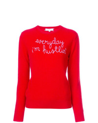 Lingua Franca Hustlin Embroidered Sweater