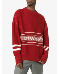 off white jumper red