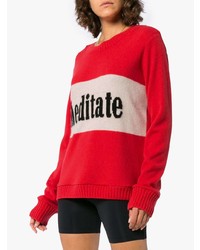 The Elder Statesman Long Sleeve Cashmere Sweater With Slogan