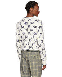 Gucci Off White Gg Intarsia Sweater