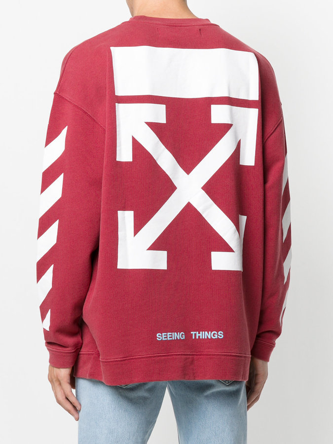 off white red crewneck