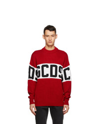 Gcds Red And White Logo Sweater