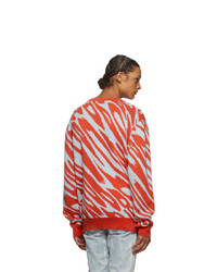 DOUBLE RAINBOUU Red Liger Crewneck Sweater