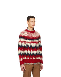 Gucci Red Wool Zigzag Sweater