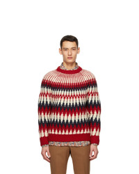 Gucci Red Wool Zigzag Sweater
