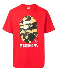 A Bathing Ape 1st Camo Logo Print Cotton T Shirt