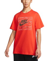 Nike Air Glow In The Dark Logo Graphic Tee In Habanero Red At Nordstrom