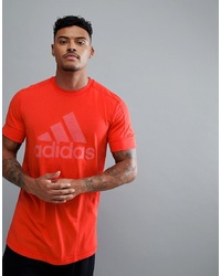 adidas Athletics Logo T Shirt In Red Cf2109