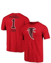 FANATICS Branded Heathered Red Atlanta Falcons Greatest Dad Retro Tri Blend T Shirt