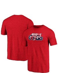 FANATICS Branded Heathered Red Washington Wizards Distressed Tri Blend T Shirt