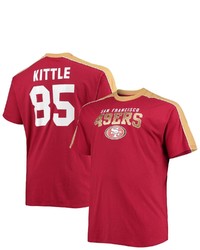 FANATICS Branded Kittle Scarlet San Francisco 49ers Big Tall Sleeve Panel Player Name Number T Shirt