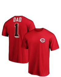 FANATICS Branded Red Cincinnati Reds Number One Dad Team T Shirt