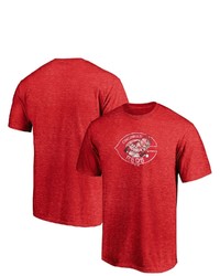 FANATICS Branded Red Cincinnati Reds True Classics Throwback Logo Tri Blend T Shirt