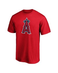 FANATICS Branded Red Los Angeles Angels Official Logo T Shirt