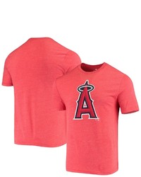 FANATICS Branded Red Los Angeles Angels Weathered Official Logo Tri Blend T Shirt