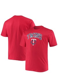 FANATICS Branded Red Minnesota Twins Big Tall Secondary T Shirt