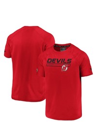 FANATICS Branded Red New Jersey Devils Ap Rink T Shirt