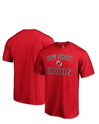 FANATICS Branded Red New Jersey Devils Team Victory Arch T Shirt