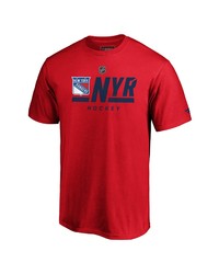 FANATICS Branded Red New York Rangers Authentic Pro Core Secondary Logo T Shirt
