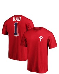 FANATICS Branded Red Philadelphia Phillies Number One Dad Team T Shirt