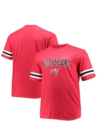 FANATICS Branded Red Tampa Bay Buccaneers Big Tall Logo Sleeve Stripe T Shirt