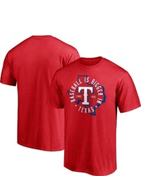FANATICS Branded Red Texas Rangers Hometown Logo T Shirt
