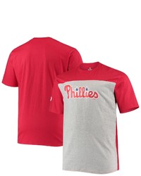 FANATICS Branded Redheathered Gray Philadelphia Phillies Big Tall Colorblock T Shirt At Nordstrom
