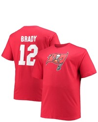 FANATICS Branded Tom Brady Red Tampa Bay Buccaneers Big Tall Player Name Number T Shirt