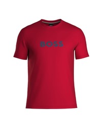 BOSS Crewneck Cotton Logo Tee In Bright Red At Nordstrom