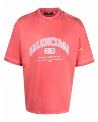 Balenciaga Distressed Logo Print T Shirt