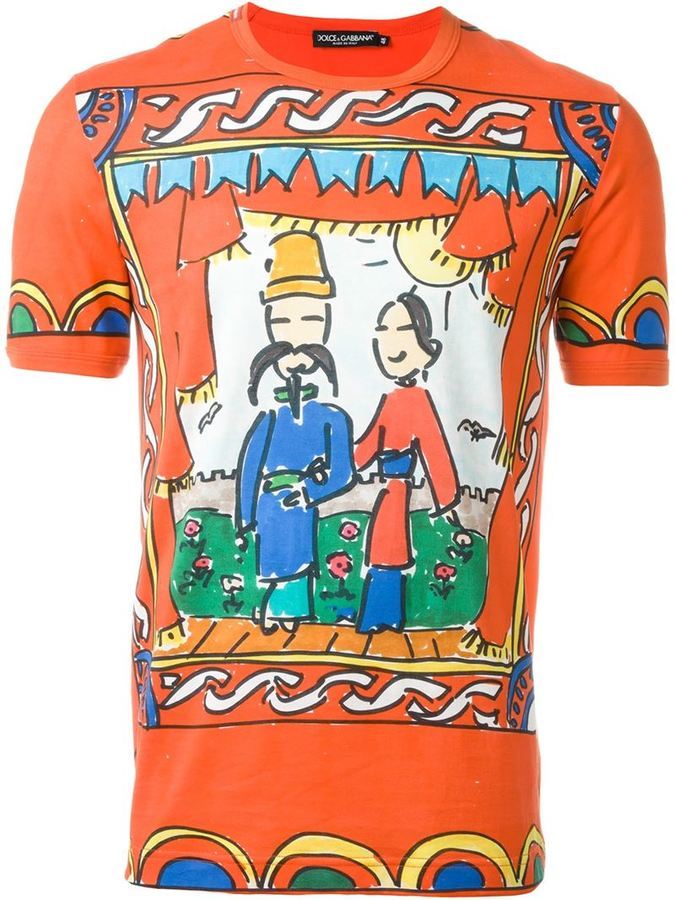 Dolce & Gabbana Drawing Print T Shirt, $425 | farfetch.com | Lookastic