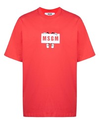 MSGM Graphic Logo Print T Shirt