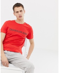 Calvin Klein Jeans Institutional Logo T Shirt Red