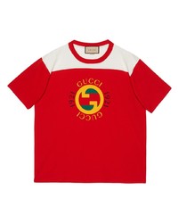 Gucci Interlocking G Logo Print Cotton T Shirt
