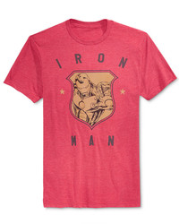 Mighty Fine Iron Man Retro Shield Graphic Print T Shirt