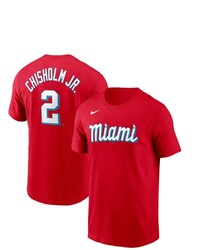 Nike Jazz Chisholm Red Miami Marlins 2021 City Connect Name Number T Shirt At Nordstrom
