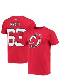adidas Jesper Bratt Red New Jersey Devils Name And Number T Shirt At Nordstrom