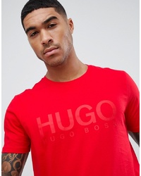 Hugo Large Logo T Shirt In Red