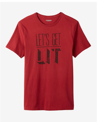 Express Lets Get Lit Crew Neck Graphic Tee