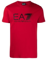 Ea7 Emporio Armani Logo Print Cotton T Shirt