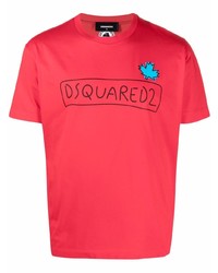 DSQUARED2 Logo Print Cotton T Shirt