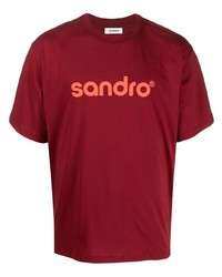 Sandro Logo Print Organic Cotton T Shirt