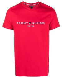 Tommy Hilfiger Logo Print Short Sleeved T Shirt