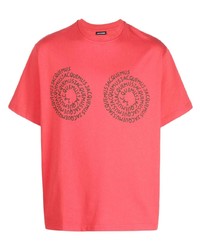 Jacquemus Logo Swirl Print Cotton T Shirt