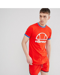 Ellesse Longline Muscle Fit T Shirt With Logo In Red