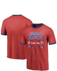 FANATICS Majestic Threads Red Washington Capitals Buzzer Beater Tri Blend Ringer T Shirt At Nordstrom